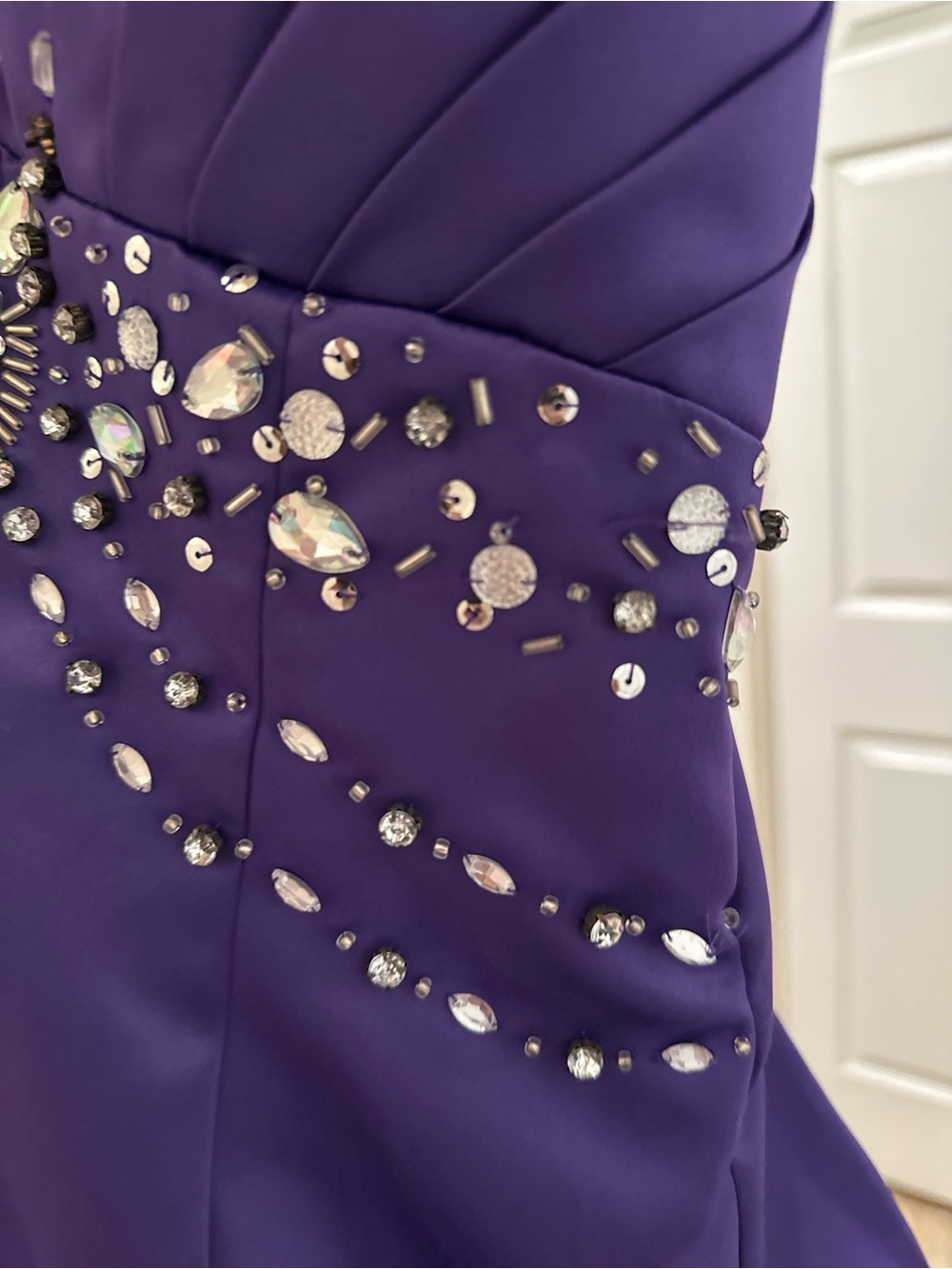Xscape Purple Embellished Formal Dress